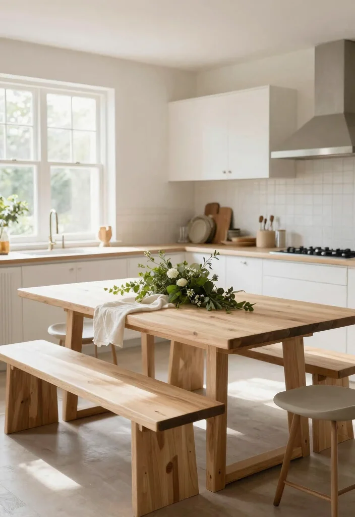 15 Bench Kitchen Table Ideas With Casual Comfort - 10. Light and Bright 1