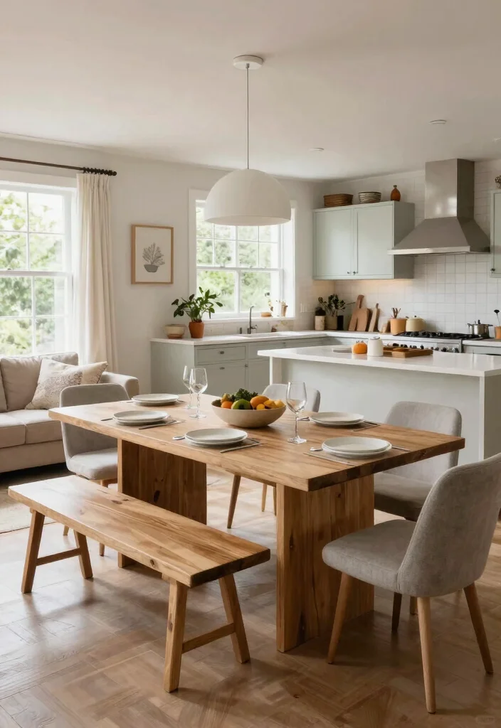 15 Bench Kitchen Table Ideas With Casual Comfort - 5. Open Concept Bliss 1