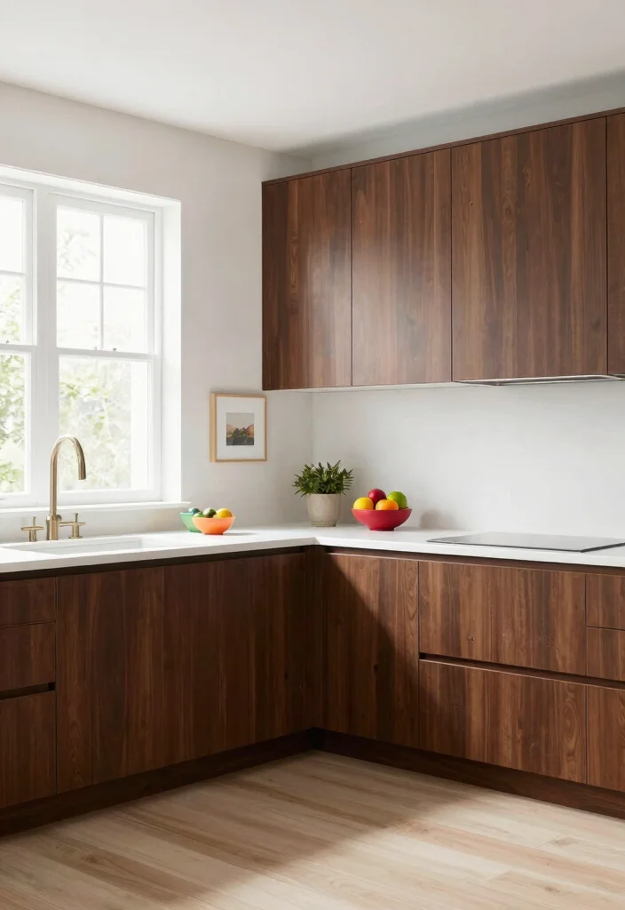15 Brown Painted Kitchen Cabinets Ideas With Warm Tone - 7. Muted Chestnut Elegance 1