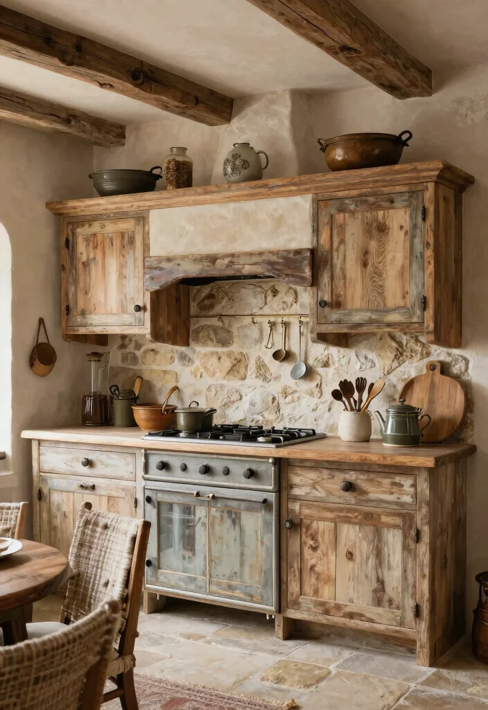 15 Distressed Kitchen Cabinets Ideas With Rustic Character 12 15 Distressed Kitchen Cabinets Ideas With Rustic Character - 12. Rustic-Centric Decor 1