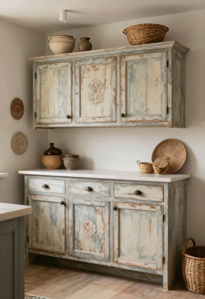 15 Distressed Kitchen Cabinets Ideas With Rustic Character 15 15 Distressed Kitchen Cabinets Ideas With Rustic Character - 15. Artisan Touches 1