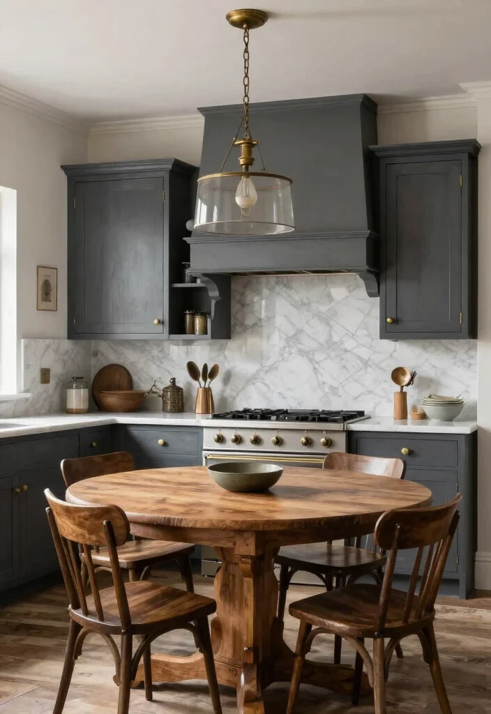 15 Distressed Kitchen Cabinets Ideas With Rustic Character 4 15 Distressed Kitchen Cabinets Ideas With Rustic Character - 4. Charcoal Gray Elegance 1