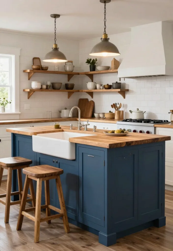 15 Kitchen Designs With Island Ideas That Impress - 1. Rustic Charm with Shaker Cabinets 1