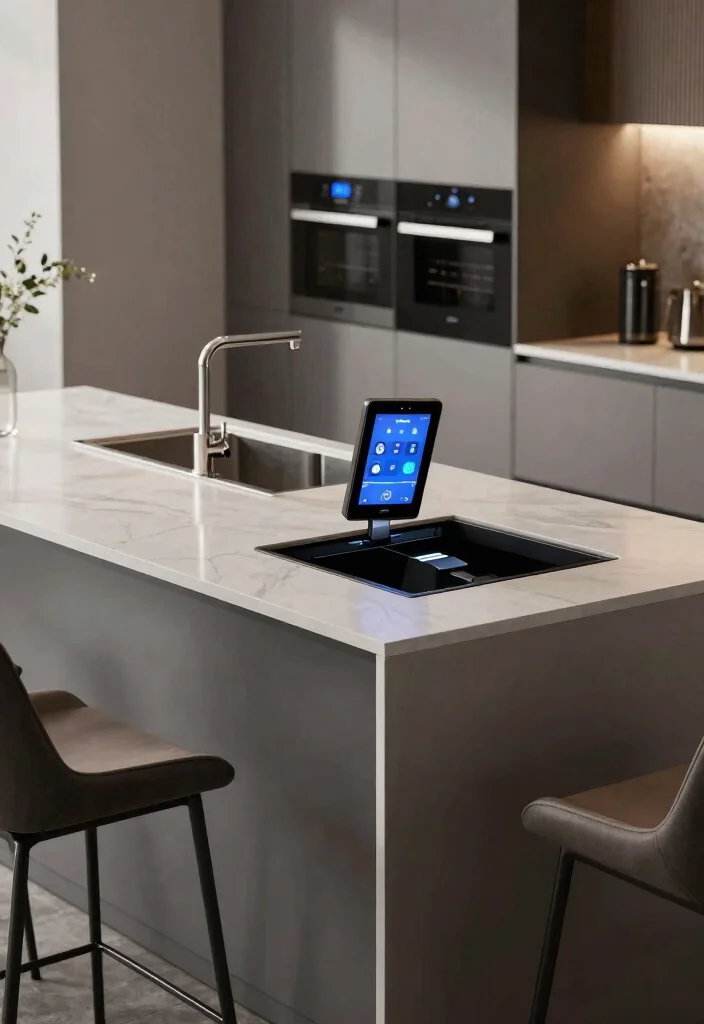 15 Kitchen Designs With Island Ideas That Impress - 10. Integrated Technology Island 1