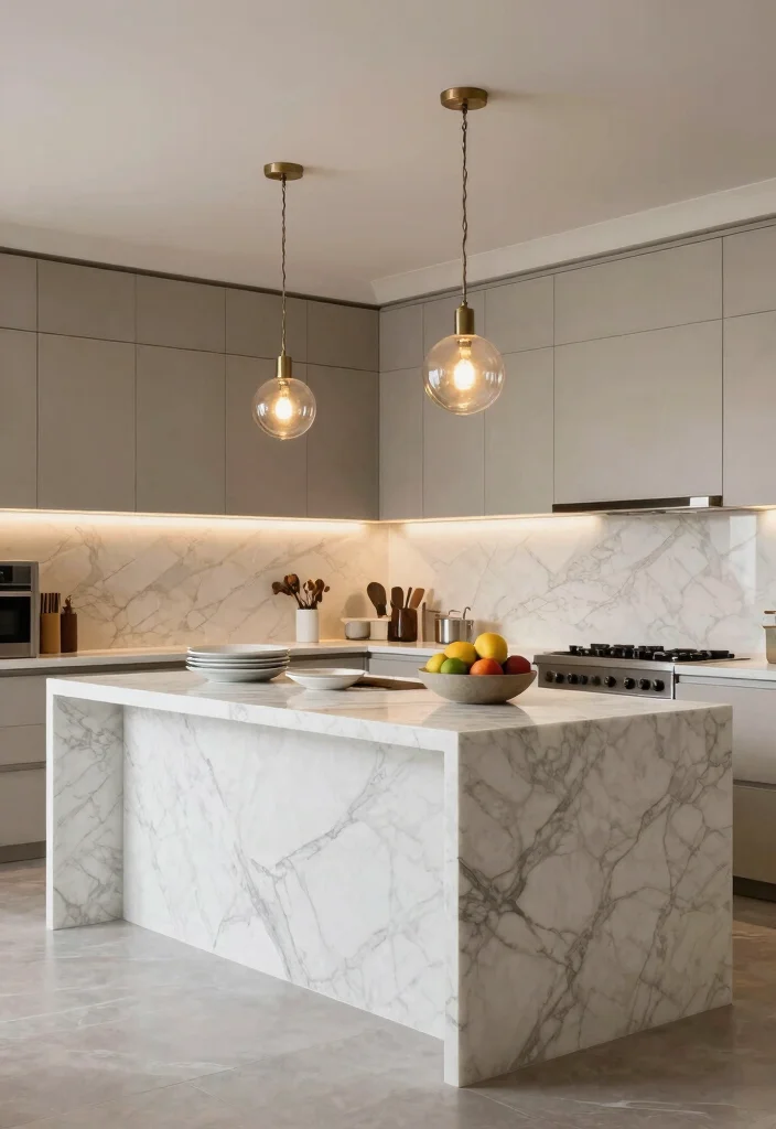 15 Kitchen Designs With Island Ideas That Impress - 7. Statement Marble Island 1