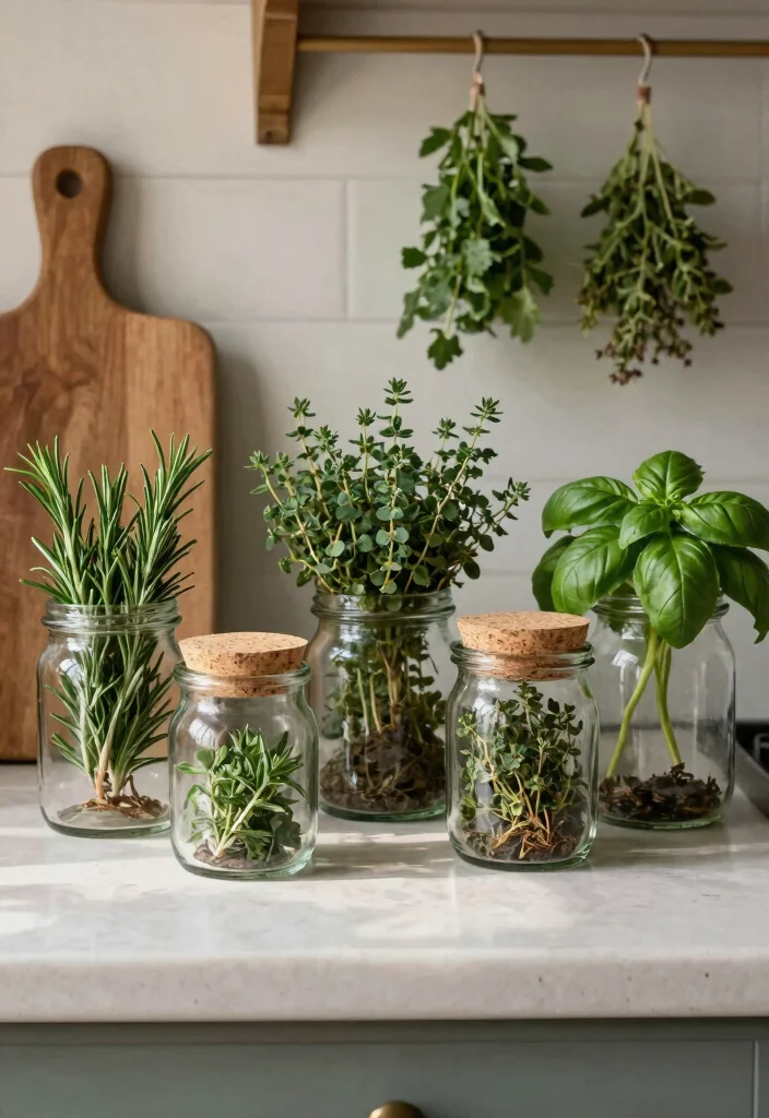 15 Kitchen Herb Garden Ideas With Fresh Green Touch 10 15 Kitchen Herb Garden Ideas With Fresh Green Touch - 10. Vintage Style Herb Jars 1