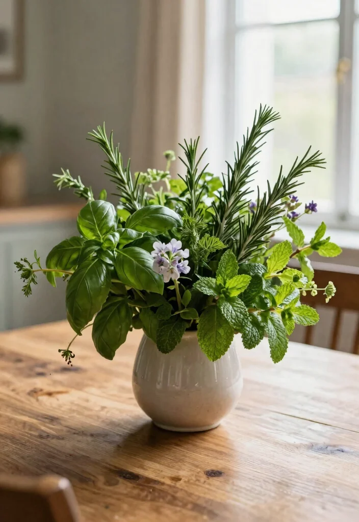 15 Kitchen Herb Garden Ideas With Fresh Green Touch 11 15 Kitchen Herb Garden Ideas With Fresh Green Touch - 11. Herb Bouquet Centerpieces 1