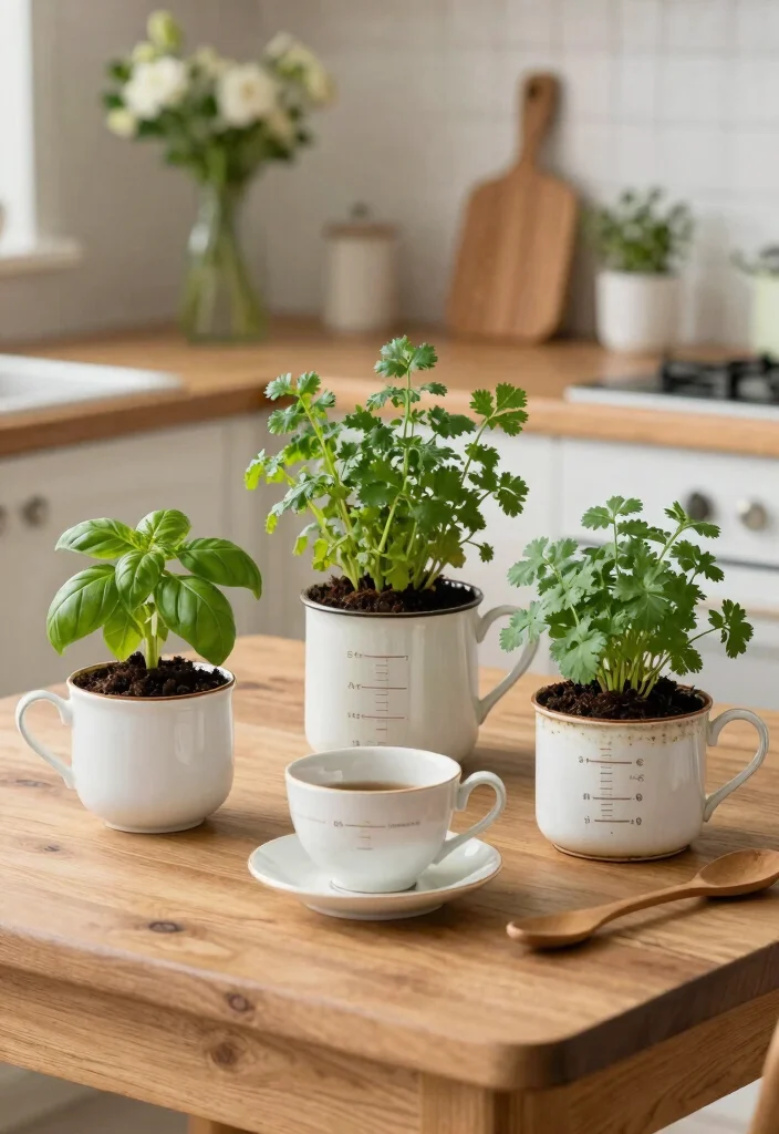 15 Kitchen Herb Garden Ideas With Fresh Green Touch 7 15 Kitchen Herb Garden Ideas With Fresh Green Touch - 7. Repurposed Kitchen Items 1