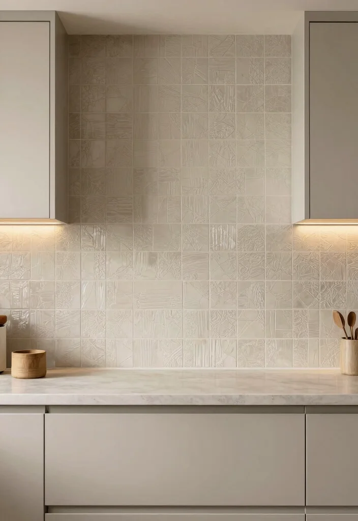 15 Kitchen Tiles Wall Ideas That Make a Statement - 10. Textured Tiles 1
