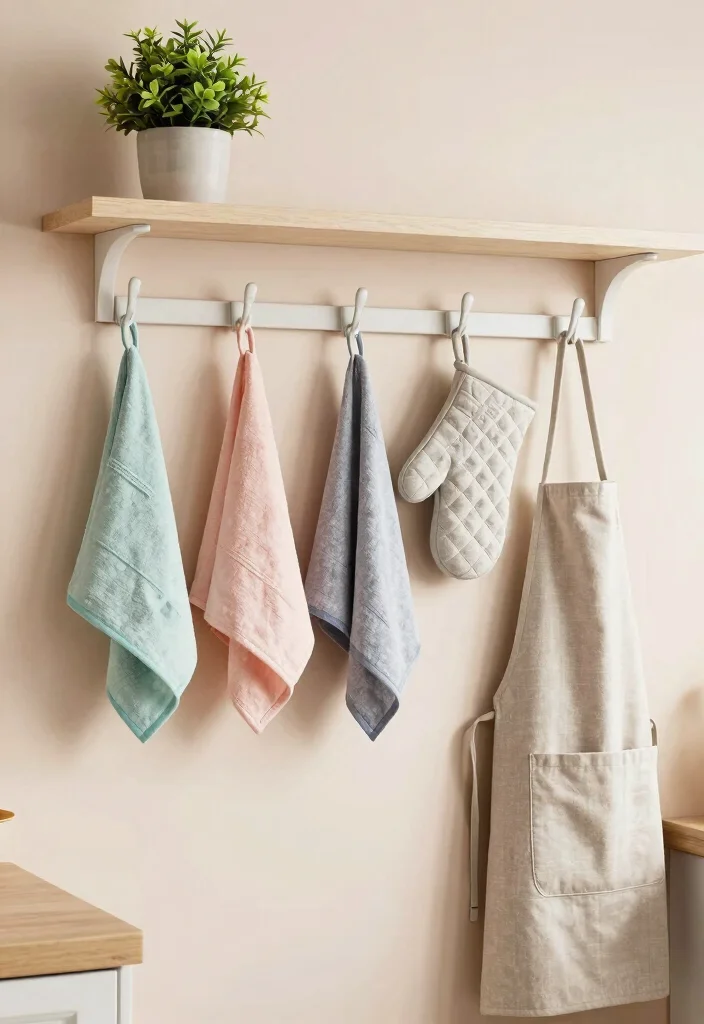 15 Kitchen Towel Storage Ideas That Look Neat & Stylish 1 15 Kitchen Towel Storage Ideas That Look Neat & Stylish - 1. Stylish Wall Hooks 1