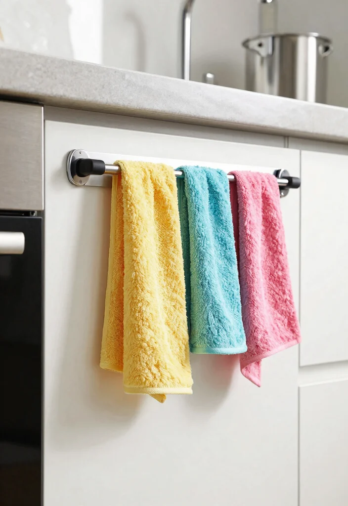 15 Kitchen Towel Storage Ideas That Look Neat & Stylish 14 15 Kitchen Towel Storage Ideas That Look Neat & Stylish - 14. Magnetic Strips for Towels 1
