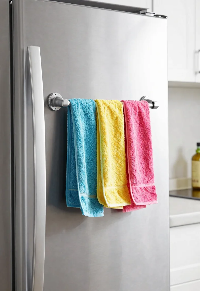 15 Kitchen Towel Storage Ideas That Look Neat & Stylish 7 15 Kitchen Towel Storage Ideas That Look Neat & Stylish - 7. Magnetic Towel Holders 1