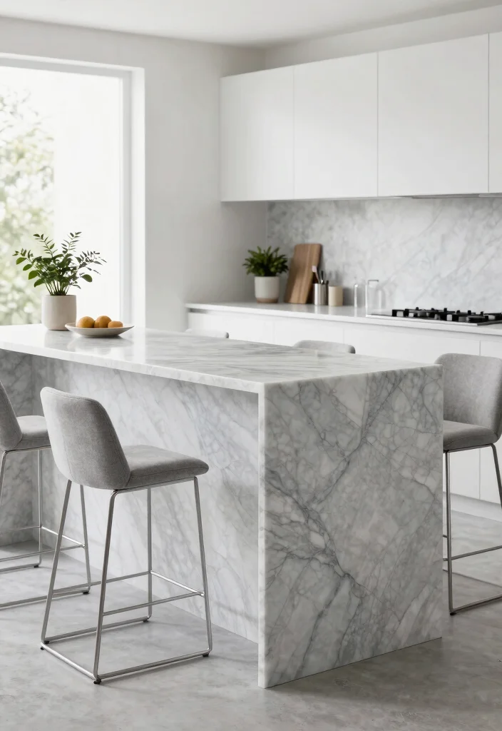 15 Modern Kitchen Bar Ideas With Sleek Style - 1. Minimalist Marble Bar Counter 1