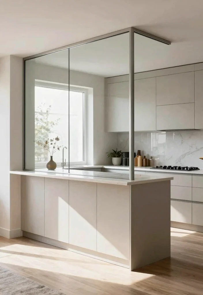 15 Modern Kitchen Bar Ideas With Sleek Style - 15. Elegant Glass Dividers 1