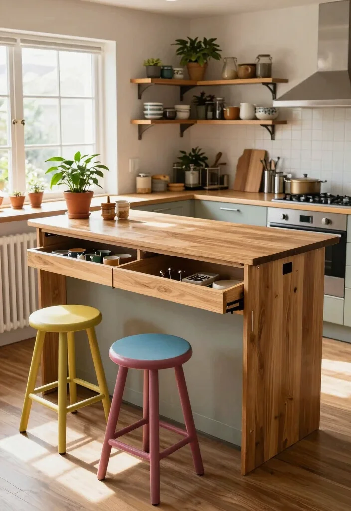 15 Movable Kitchen Island Ideas With Versatile Design - 2. Foldable Island Solutions 1