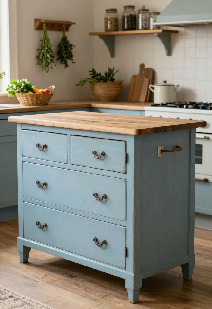 15 Movable Kitchen Island Ideas With Versatile Design - 3. Vintage Charm 1