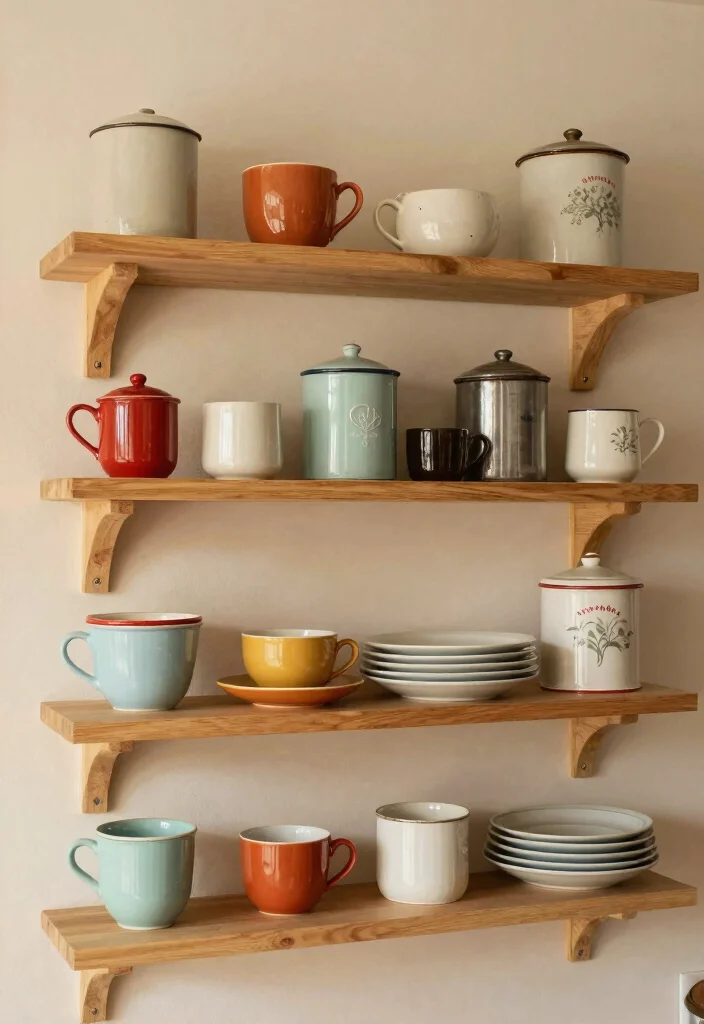 15 Open Kitchen Shelf Ideas With Modern Display - 5. Vintage Finds 1