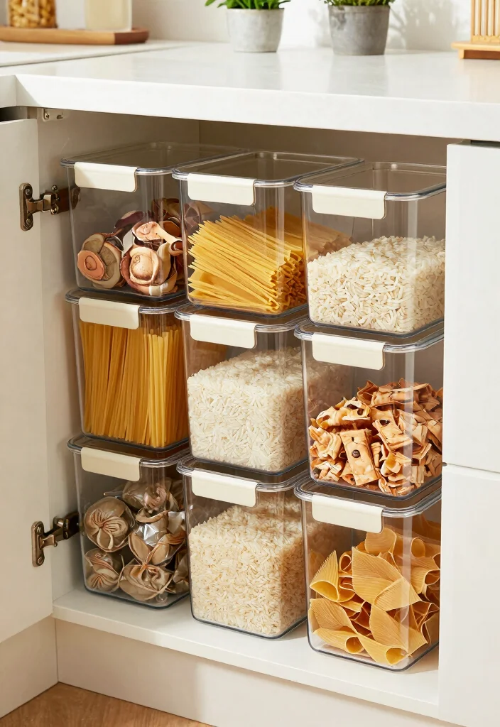 15 Organize Kitchen Cabinets Ideas That Reduce Clutter 1 15 Organize Kitchen Cabinets Ideas That Reduce Clutter - 1. Utilize Clear Storage Bins 1