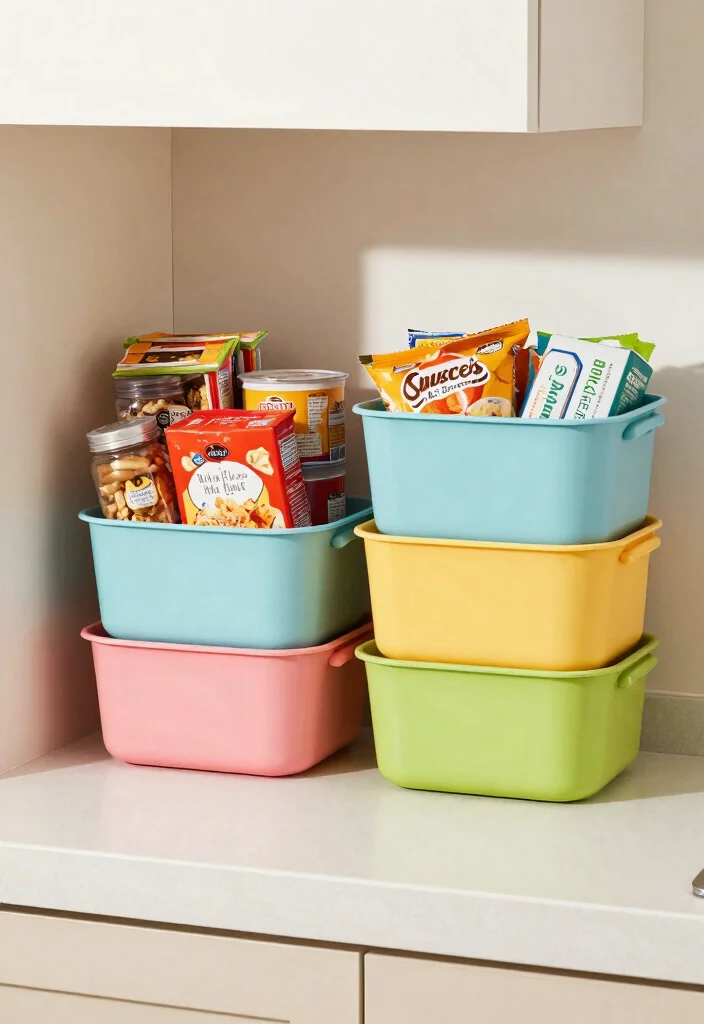 15 Small Kitchen Storage Ideas That Maximize Every Inch - 12. Stackable Bins 1