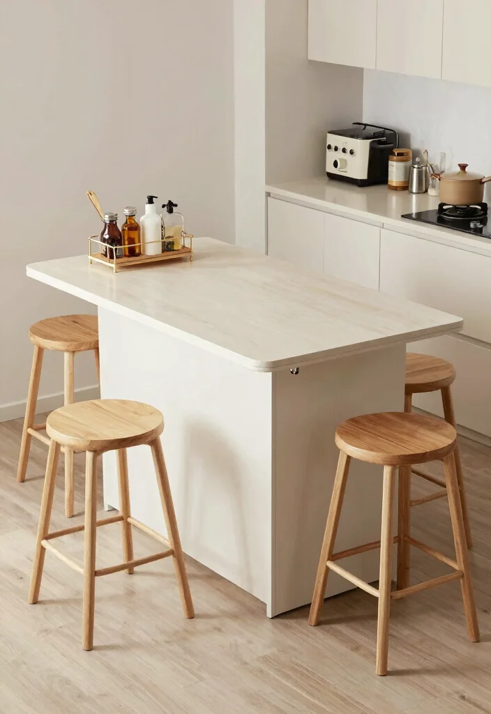 15 Small Kitchen Storage Ideas That Maximize Every Inch - 7. Folding Tables and Island Solutions 1