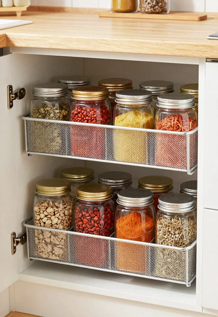 15 Small Kitchen Storage Ideas That Maximize Every Inch - 8. Under-Shelf Baskets 1