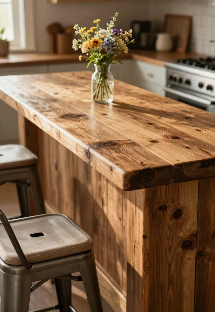 16 Breakfast Bar Kitchen Ideas That Feel Cozy & Social - 1. Reclaimed Wood Breakfast Bar 1