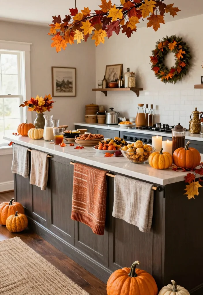 16 Breakfast Bar Kitchen Ideas That Feel Cozy & Social - 11. Seasonal Breakfast Bar Decor 1