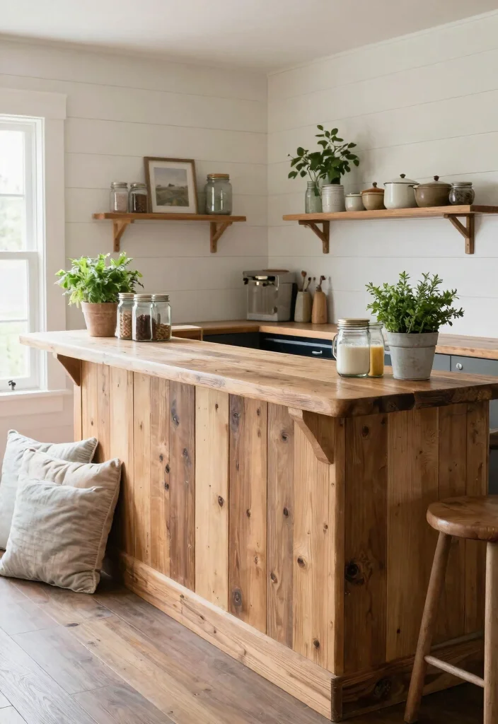16 Breakfast Bar Kitchen Ideas That Feel Cozy & Social - 4. Farmhouse Style Breakfast Bar 1