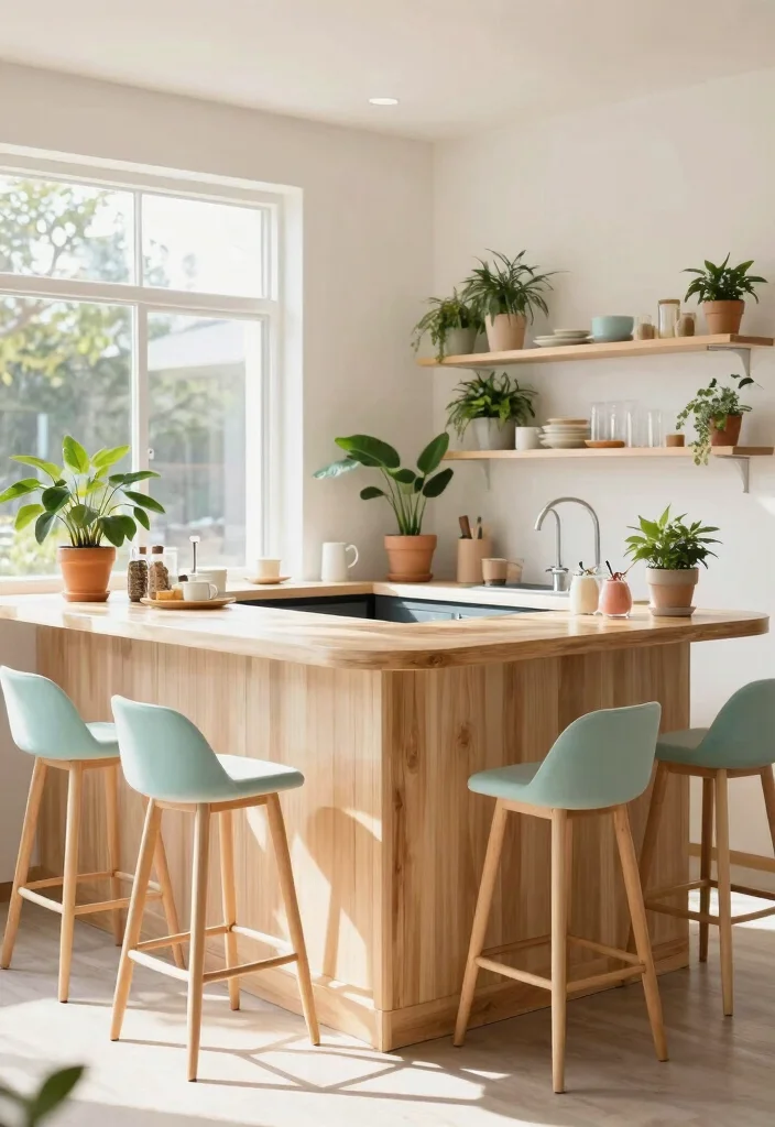 16 Breakfast Bar Kitchen Ideas That Feel Cozy & Social - 7. Bright and Airy Breakfast Bar 1