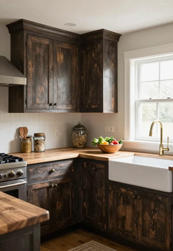 16 Dark Wood Kitchen Cabinets Ideas With Rich Warmth 3 16 Dark Wood Kitchen Cabinets Ideas With Rich Warmth - 3. Farmhouse Chic 1
