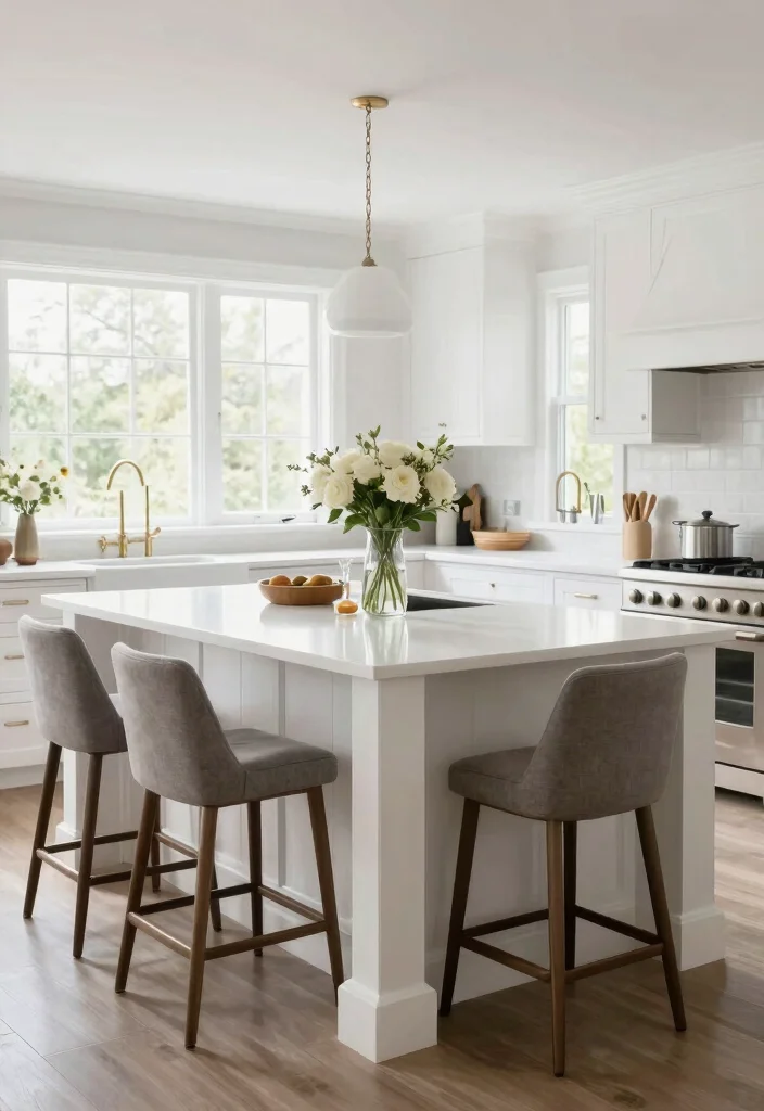 16 Extended Kitchen Island With Seating Ideas That Gather Everyone 11 16 Extended Kitchen Island With Seating Ideas That Gather Everyone - 11. Classic White Elegance 1