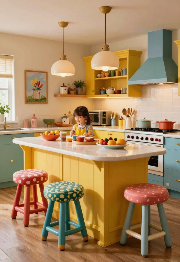 16 Extended Kitchen Island With Seating Ideas That Gather Everyone 13 16 Extended Kitchen Island With Seating Ideas That Gather Everyone - 13. Whimsical Playful Theme 1