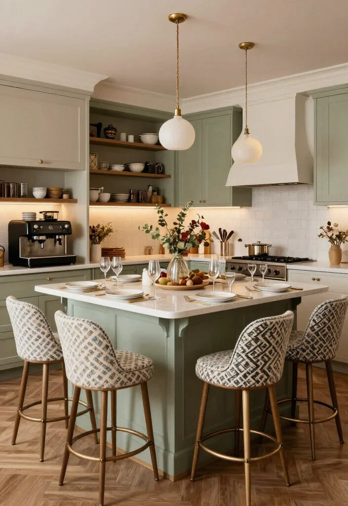 16 Extended Kitchen Island With Seating Ideas That Gather Everyone 16 16 Extended Kitchen Island With Seating Ideas That Gather Everyone - 16. Chic Bistro Style 1