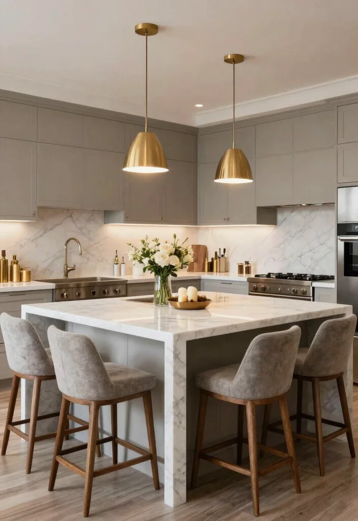 16 Extended Kitchen Island With Seating Ideas That Gather Everyone 4 16 Extended Kitchen Island With Seating Ideas That Gather Everyone - 4. Elegant Marble Touch 1
