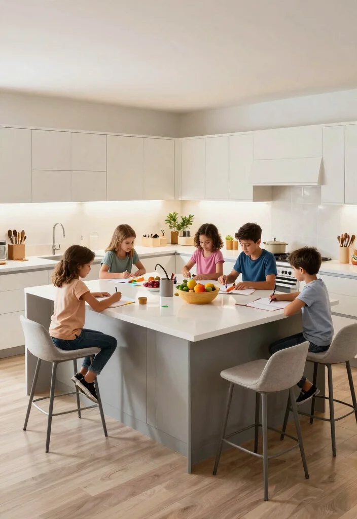 16 Extended Kitchen Island With Seating Ideas That Gather Everyone 6 16 Extended Kitchen Island With Seating Ideas That Gather Everyone - 6. Central Hub for Family Activities 1
