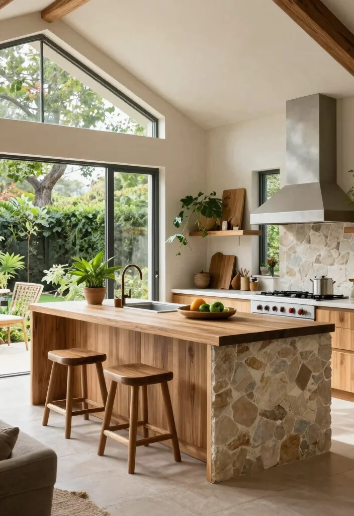 16 Extended Kitchen Island With Seating Ideas That Gather Everyone 8 16 Extended Kitchen Island With Seating Ideas That Gather Everyone - 8. Outdoor-Inspired Kitchen 1