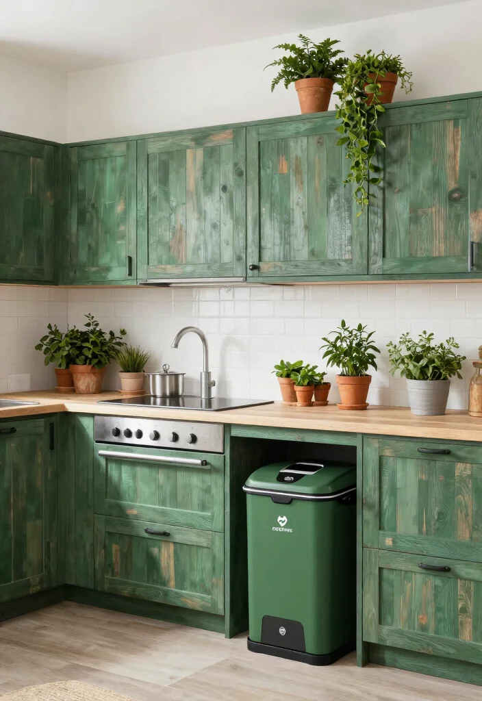 16 Forest Green Kitchen Cabinets Ideas With Moody Elegance 10 16 Forest Green Kitchen Cabinets Ideas With Moody Elegance - 10. Embracing Sustainability 1