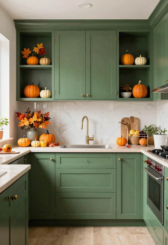 16 Forest Green Kitchen Cabinets Ideas With Moody Elegance 16 16 Forest Green Kitchen Cabinets Ideas With Moody Elegance - 16. Seasonal Decor Changes 1