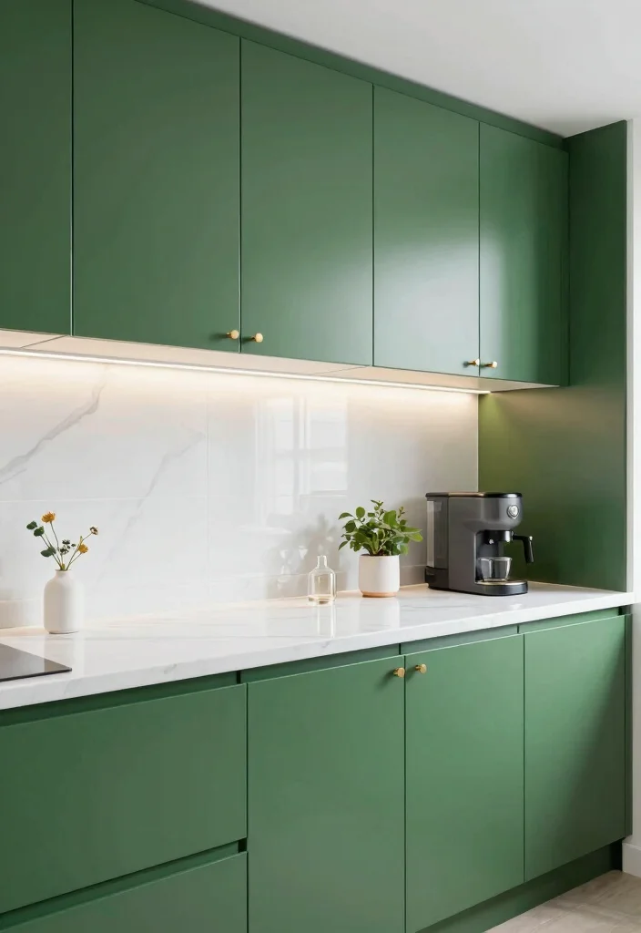 16 Forest Green Kitchen Cabinets Ideas With Moody Elegance 2 16 Forest Green Kitchen Cabinets Ideas With Moody Elegance - 2. Glossy Finishes for a Modern Touch 1