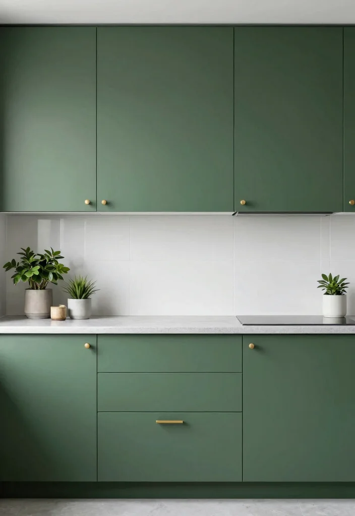16 Forest Green Kitchen Cabinets Ideas With Moody Elegance 6 16 Forest Green Kitchen Cabinets Ideas With Moody Elegance - 6. Minimalist Hardware Choices 1