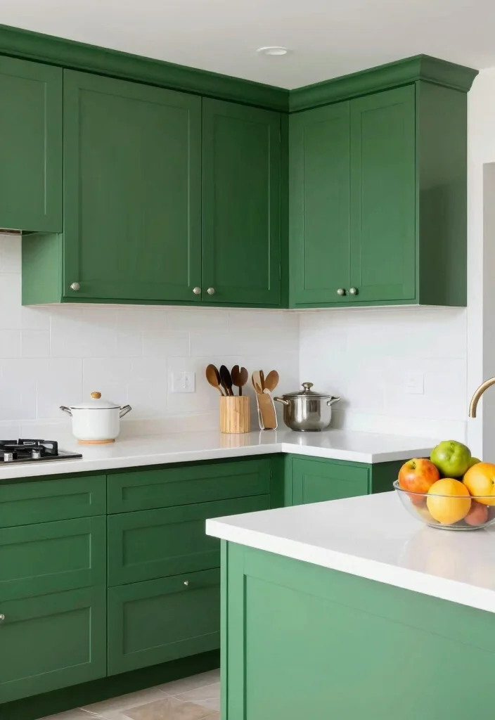 16 Forest Green Kitchen Cabinets Ideas With Moody Elegance 7 16 Forest Green Kitchen Cabinets Ideas With Moody Elegance - 7. Contrasting Colors for a Bold Statement 1