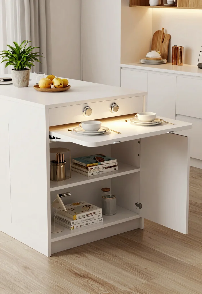 16 Kitchen Island With Table Extension Ideas That Add Flexibility - 1. Compact Pull-Out Table 1