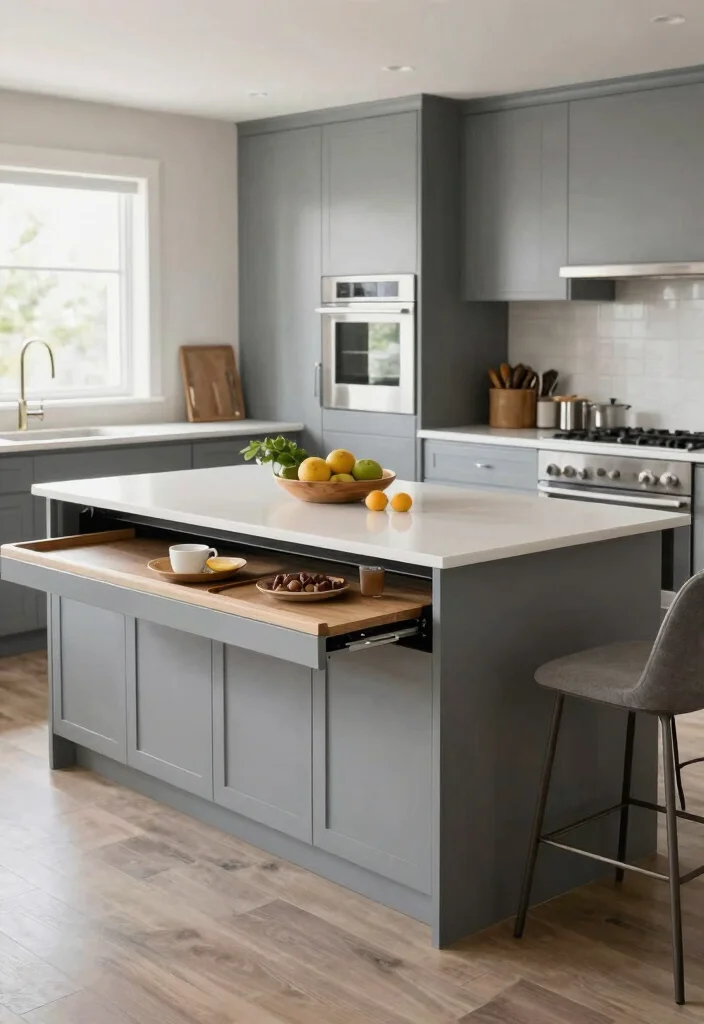 16 Kitchen Island With Table Extension Ideas That Add Flexibility - 3. Sliding Table Extension 1