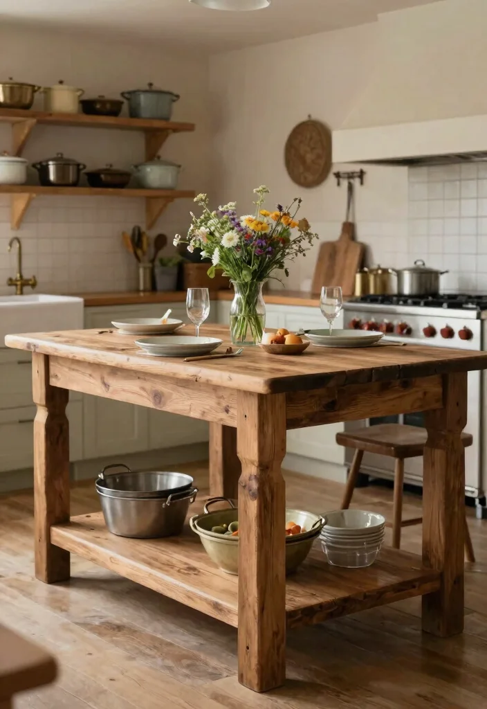 16 Kitchen Island With Table Extension Ideas That Add Flexibility - 4. Rustic Dual-Level Island 1