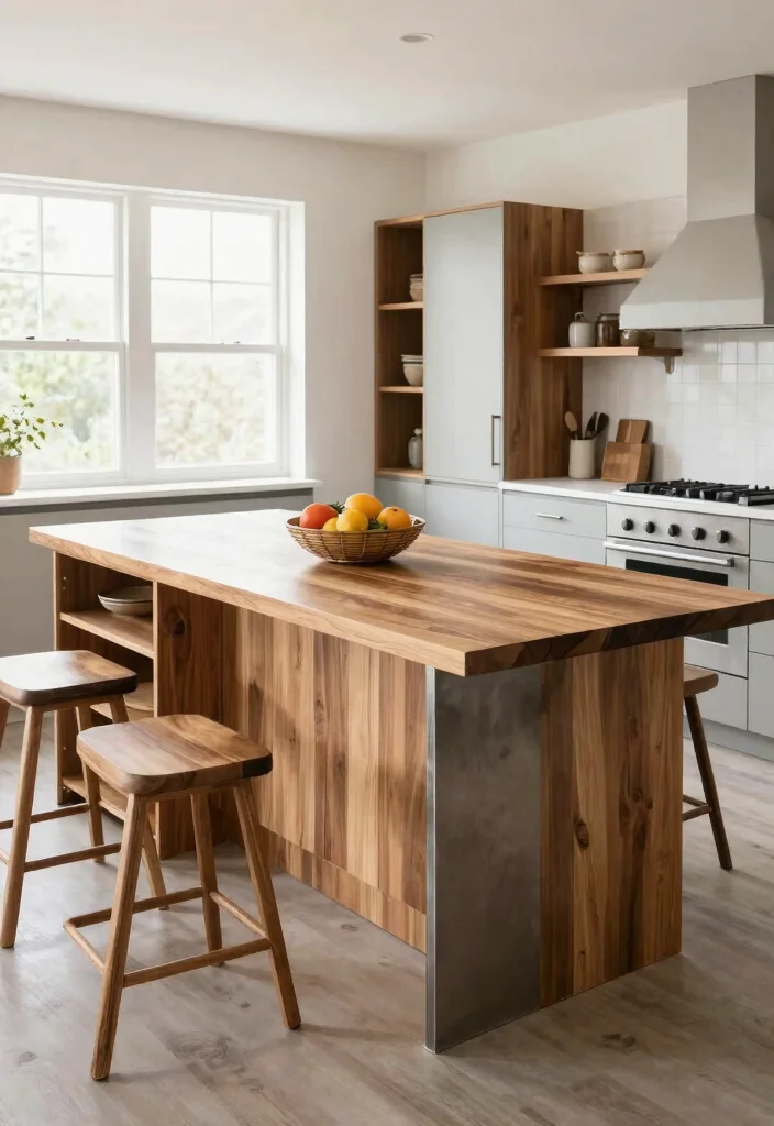 16 Kitchen Island With Table Extension Ideas That Add Flexibility - 8. Custom-Built Island with Integrated Table 1