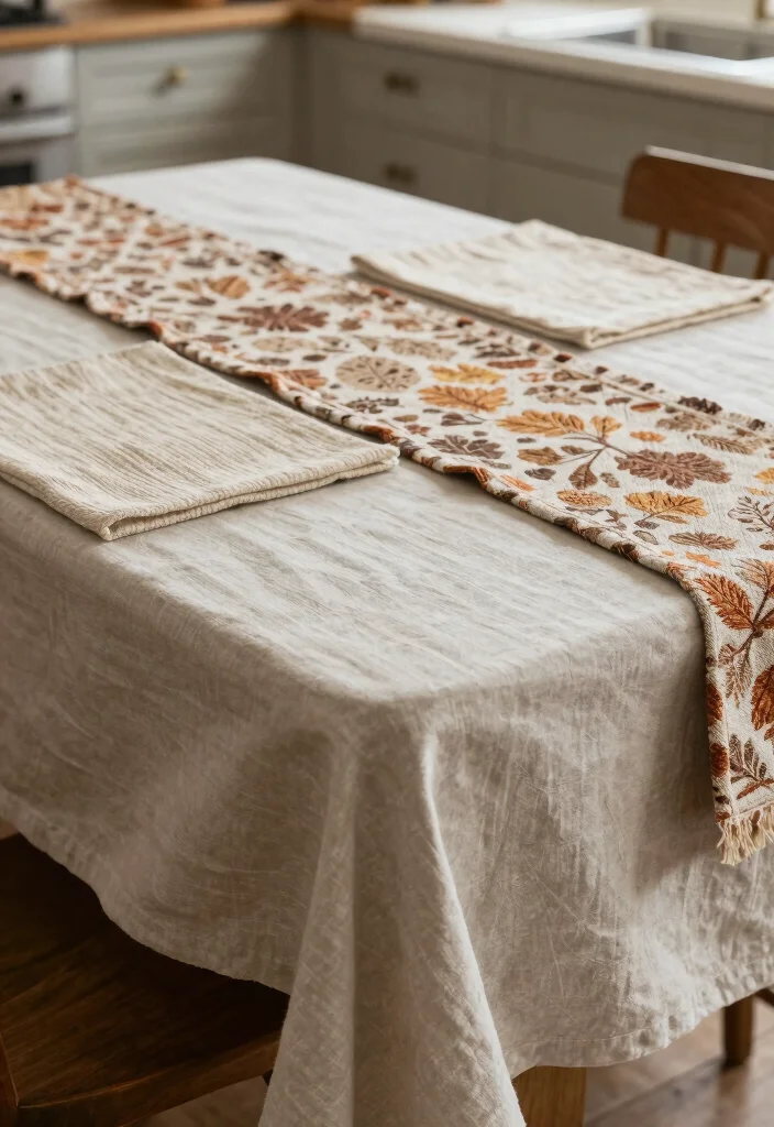 16 Kitchen Table Fall Decor Ideas With Cozy Vibes - 10. Layering Textiles 1