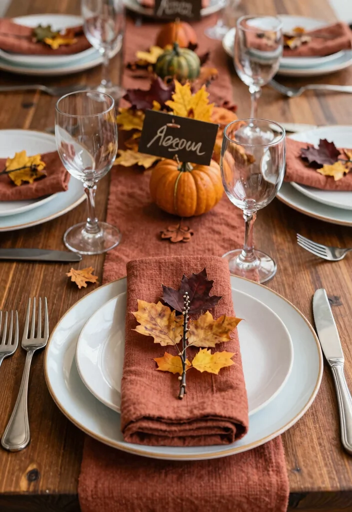 16 Kitchen Table Fall Decor Ideas With Cozy Vibes - 16. Seasonal Table Settings 1
