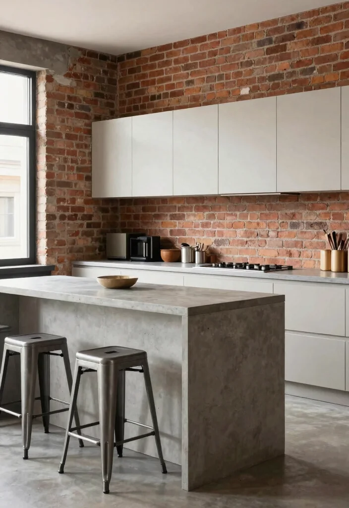 16 Light Kitchen Cabinets Ideas With Bright Airy Style - 10. Industrial Elements with Light Cabinets 1