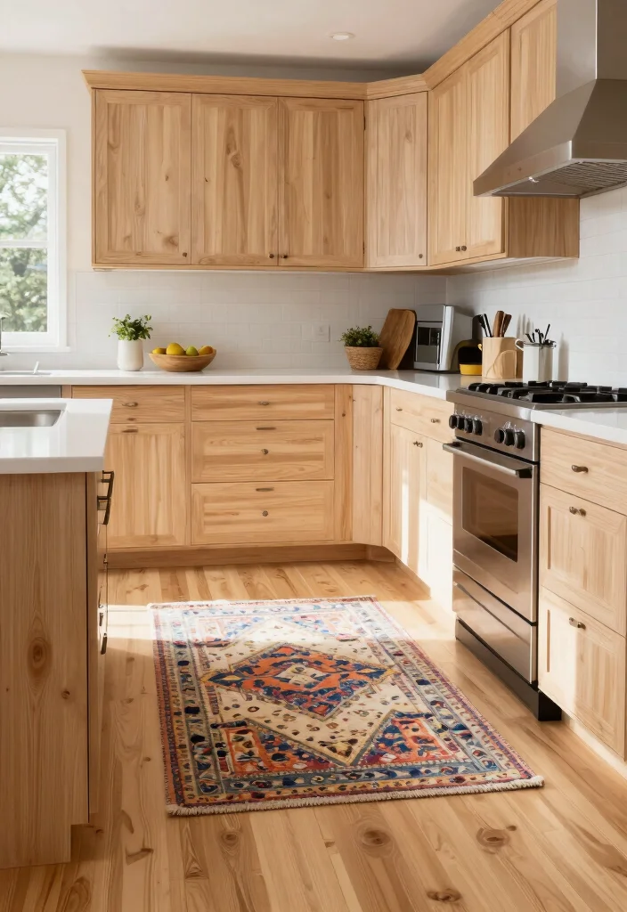 16 Light Kitchen Cabinets Ideas With Bright Airy Style - 13. Complementary Flooring 1