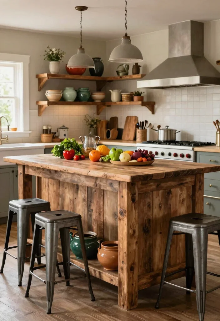 16 Modern Kitchen Island Ideas With Sleek Functionality - 4. Rustic Charm: The Farmhouse Island 1